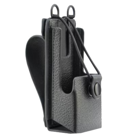 PMLN8433 – Funda Dura de Cuero con Presilla Fija de 3" y Anillos D para Radios Motorola