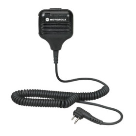 Micrófono con altavoz remoto para radios empresariales.