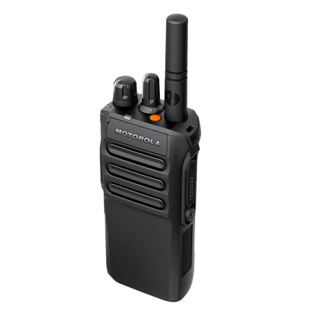 Motorola R7 – Radio portátil digital profesional VHF 136–174 MHz, 5W, 64 canales, sin teclado (NKP), Capable