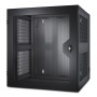 AR100HD, NetShelter Wx, de 13 U, con riel para montaje vertical con perforación roscada y puerta delantera perforada, negro